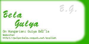 bela gulya business card